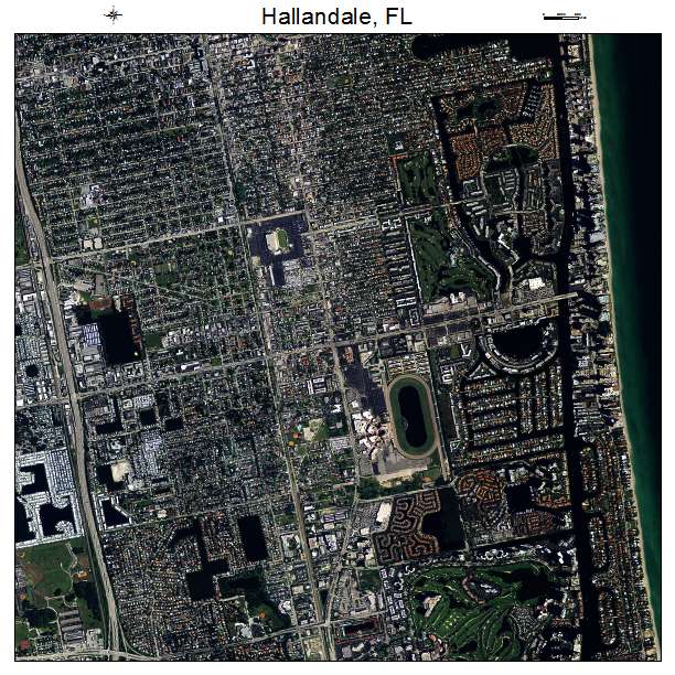 Hallandale, FL air photo map