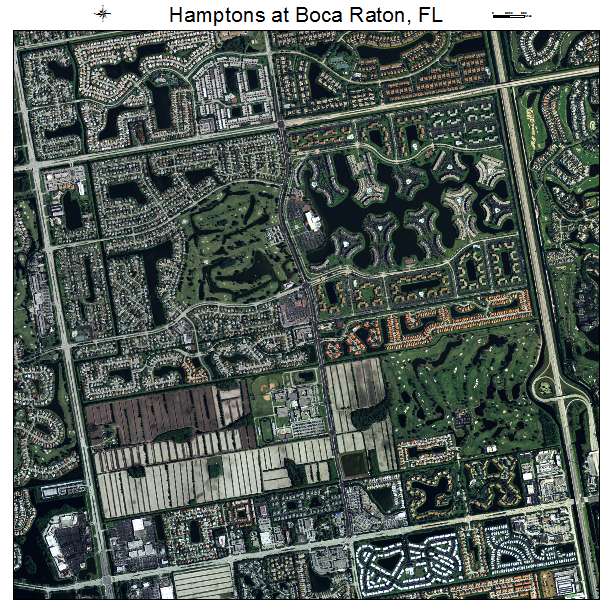 Hamptons at Boca Raton, FL air photo map