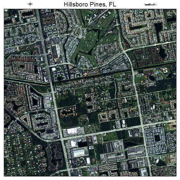 Hillsboro Pines, FL air photo map