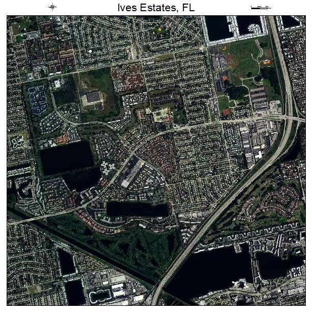 Ives Estates, FL air photo map