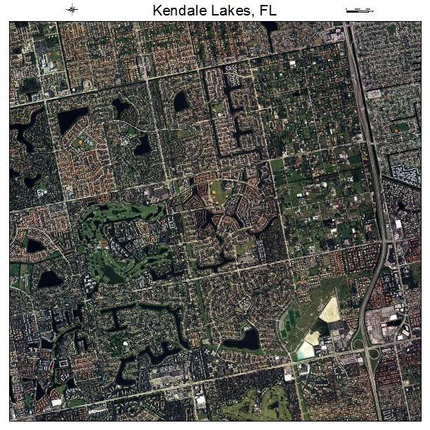 Kendale Lakes, FL air photo map