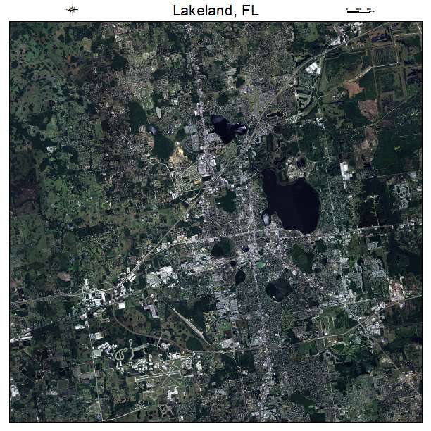 Lakeland, FL air photo map