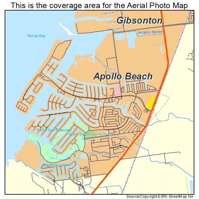 Aerial Photography Map of Apollo Beach, FL Florida
