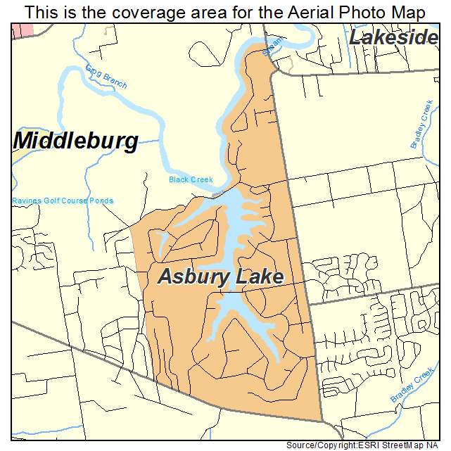 Asbury Lake, FL location map 