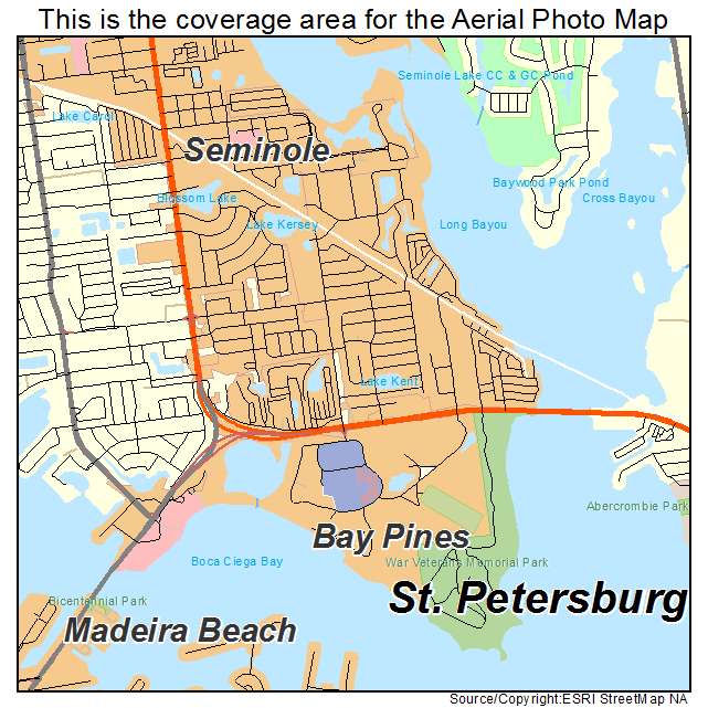Aerial Photography Map Of Bay Pines Fl Florida