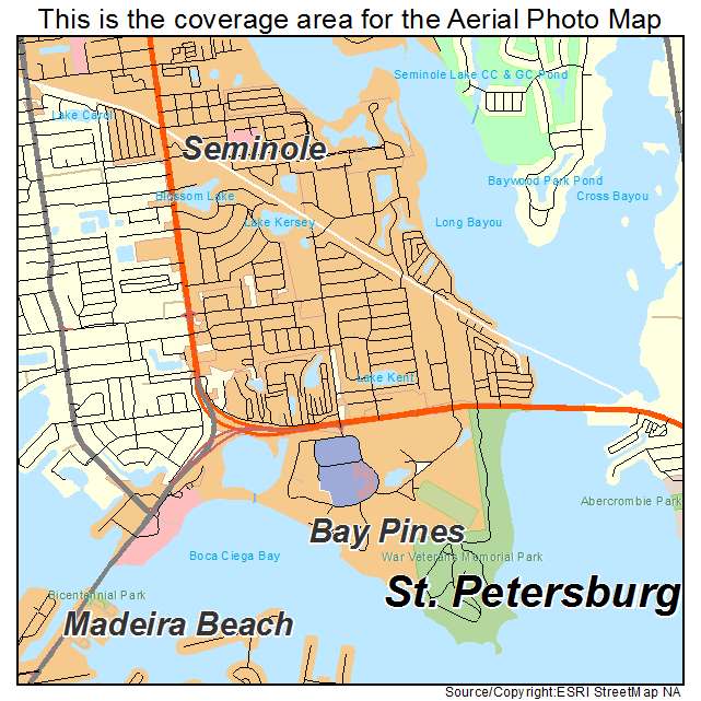 Bay Pines, FL location map 