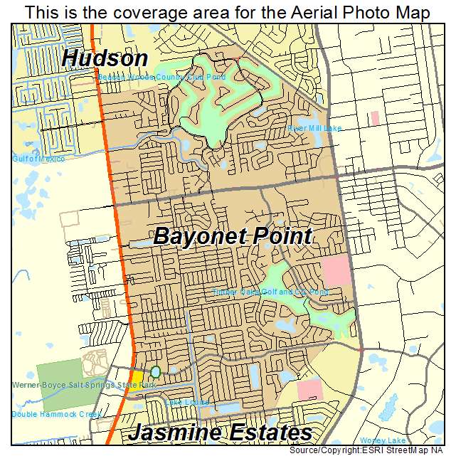 Bayonet Point, FL location map 