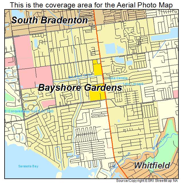 Bayshore Gardens, FL location map 