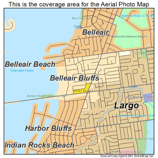 Belleair Bluffs, FL location map 