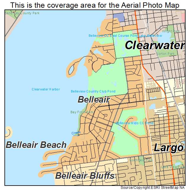 Belleair, FL location map 