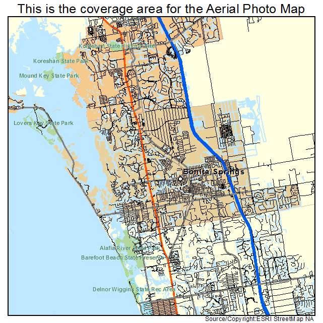 Aerial Photography Map Of Bonita Springs Fl Florida