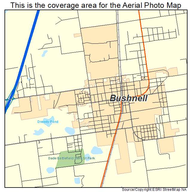 Bushnell, FL location map 
