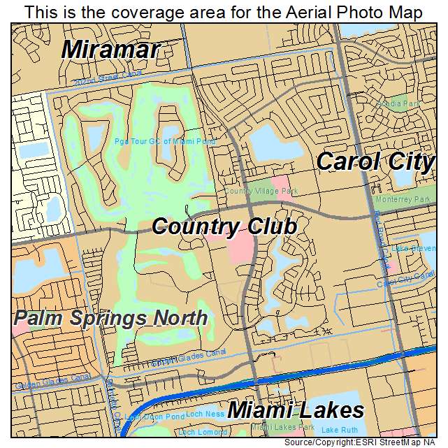 Country Club, FL location map 