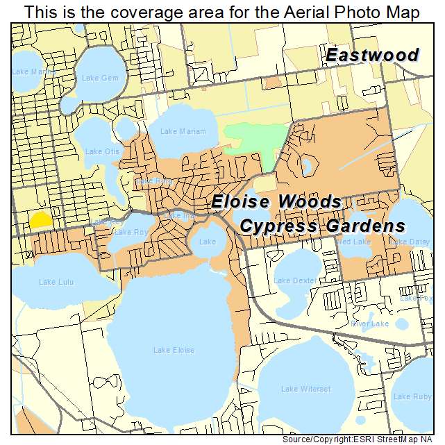 Cypress Gardens, FL location map 