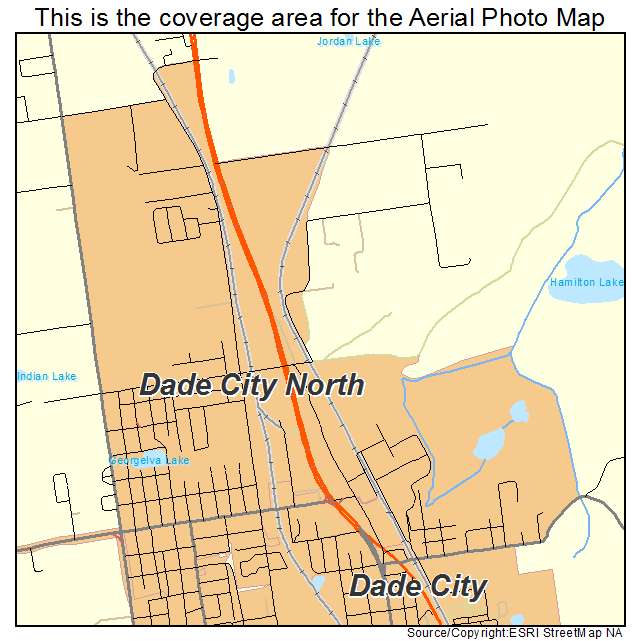 Dade City North, FL location map 