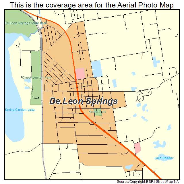 De Leon Springs, FL location map 