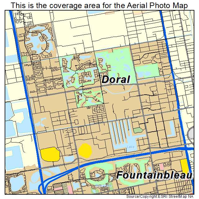Aerial Photography Map of Doral, FL Florida