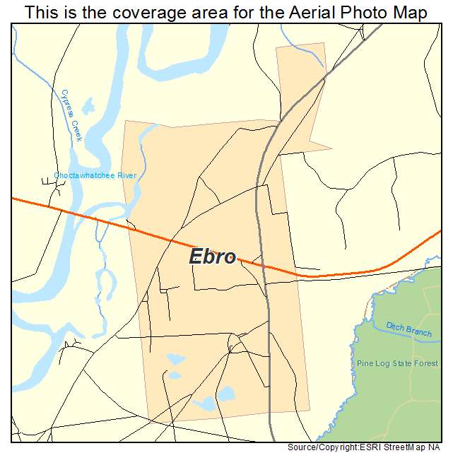 Ebro, FL location map 