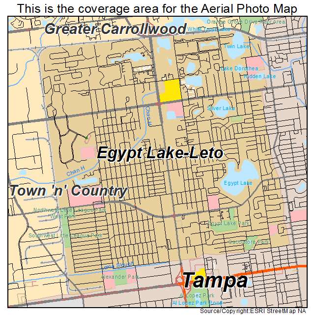 Egypt Lake Leto, FL location map 