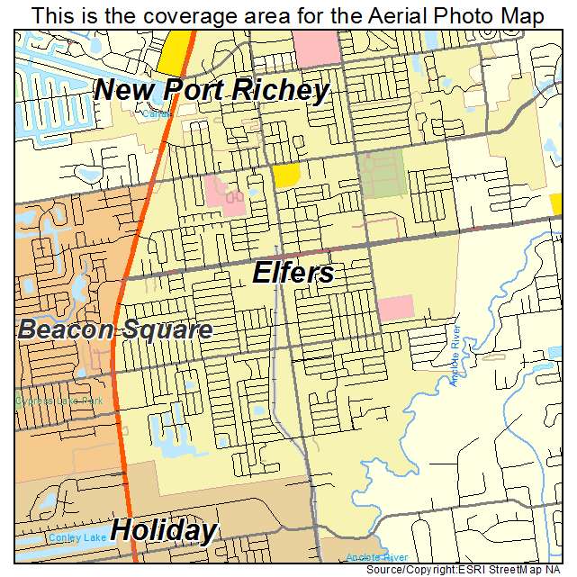 Elfers, FL location map 