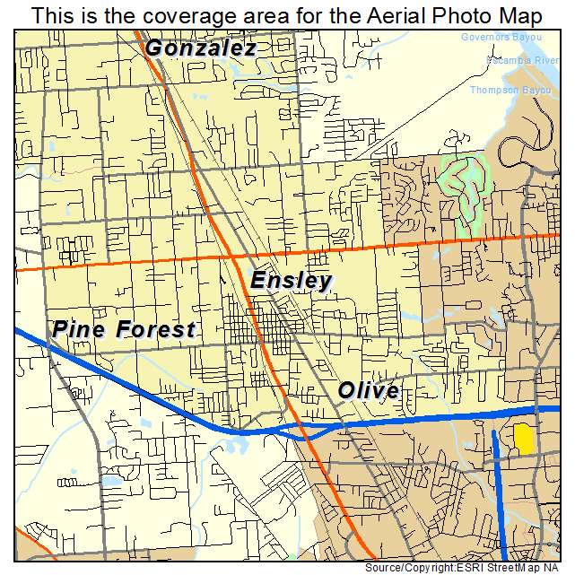 Ensley, FL location map 