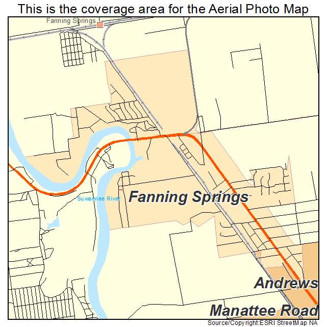 Fanning Springs, FL location map 