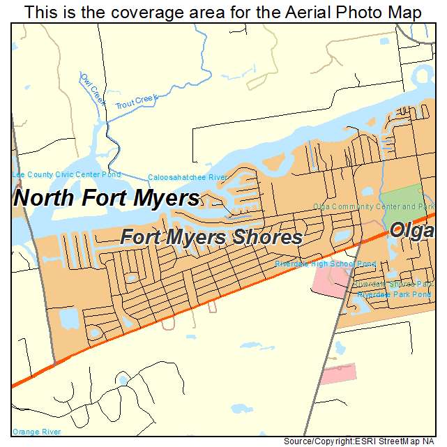 Fort Myers Shores, FL location map 