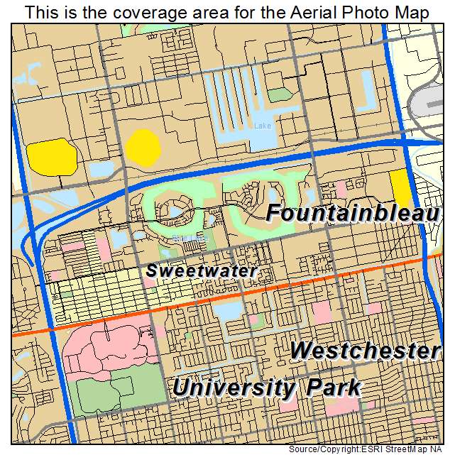 Fountainbleau, FL location map 