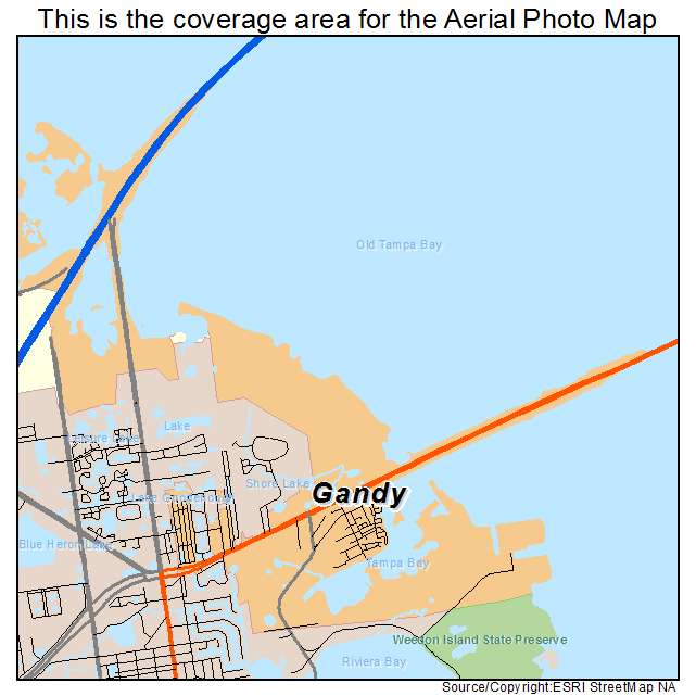 Gandy, FL location map 