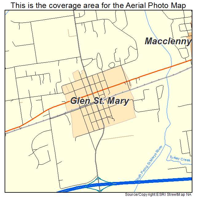 Glen St Mary, FL location map 