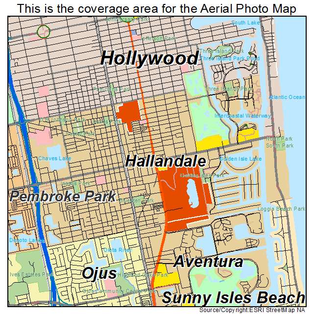 Hallandale, FL location map 