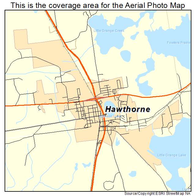 Hawthorne, FL location map 