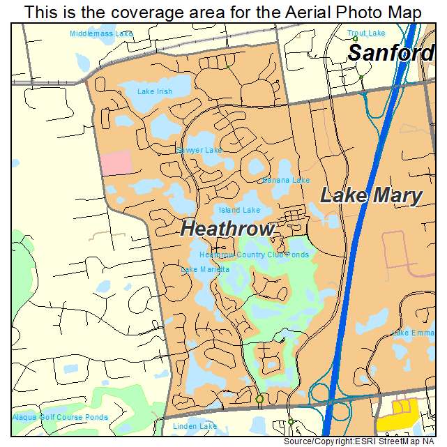 Heathrow, FL location map 