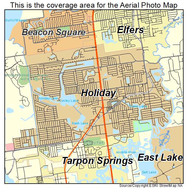 Holiday, FL location map 