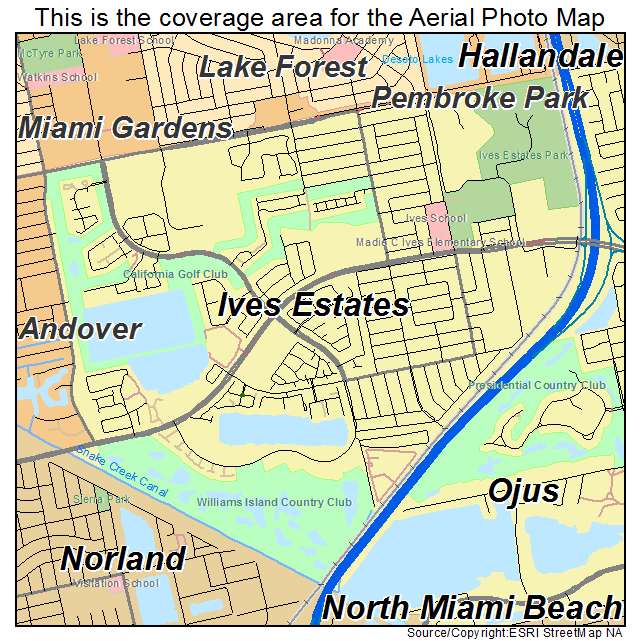 Ives Estates, FL location map 