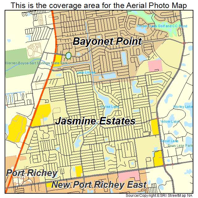 Jasmine Estates, FL location map 