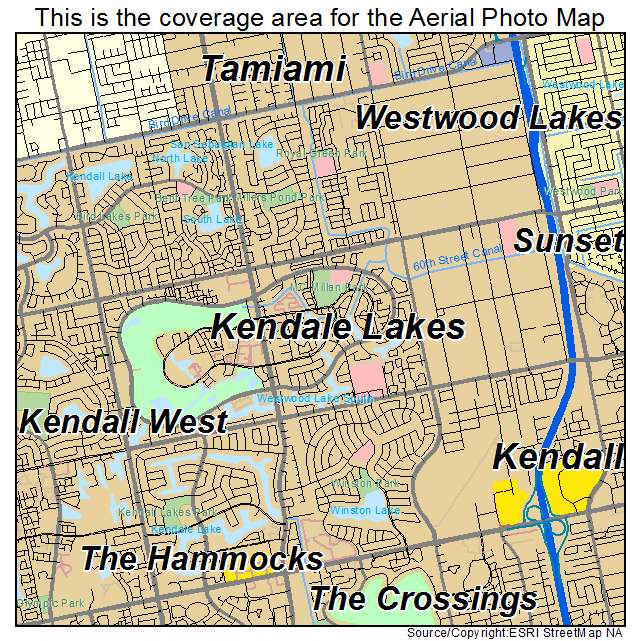Kendale Lakes, FL location map 