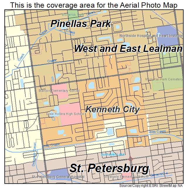 Kenneth City, FL location map 