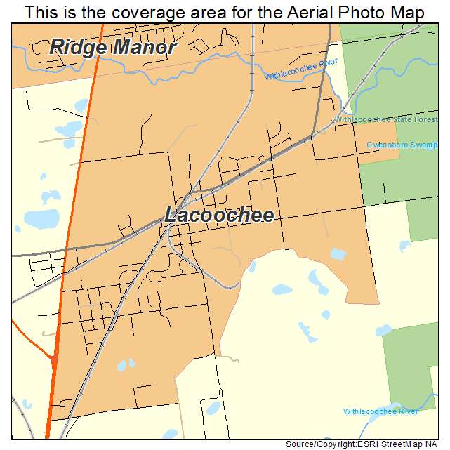 Lacoochee, FL location map 