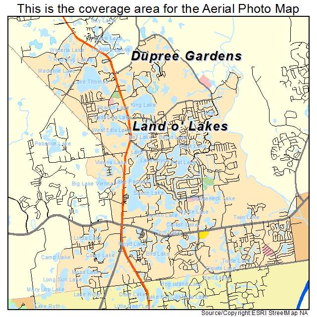 Aerial Photography Map Of Land O Lakes Fl Florida