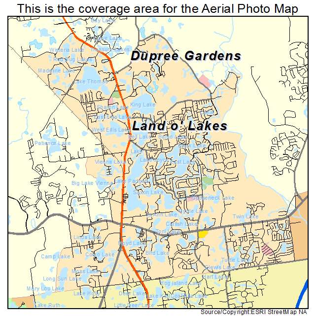 Land O Lakes, FL location map 