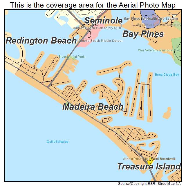 Aerial Photography Map Of Madeira Beach Fl Florida