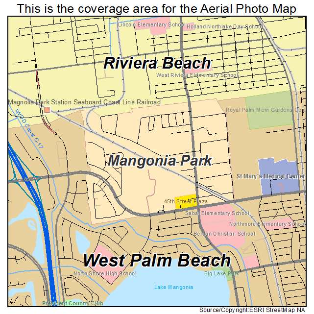 Mangonia Park, FL location map 