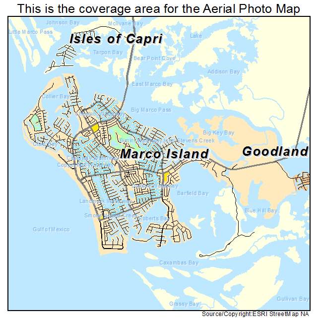 Aerial Photography Map Of Marco Island Fl Florida