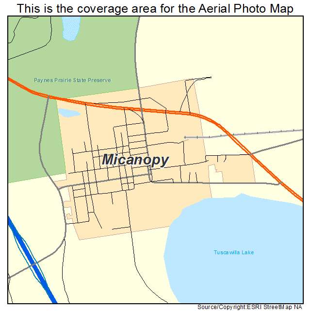Micanopy, FL location map 