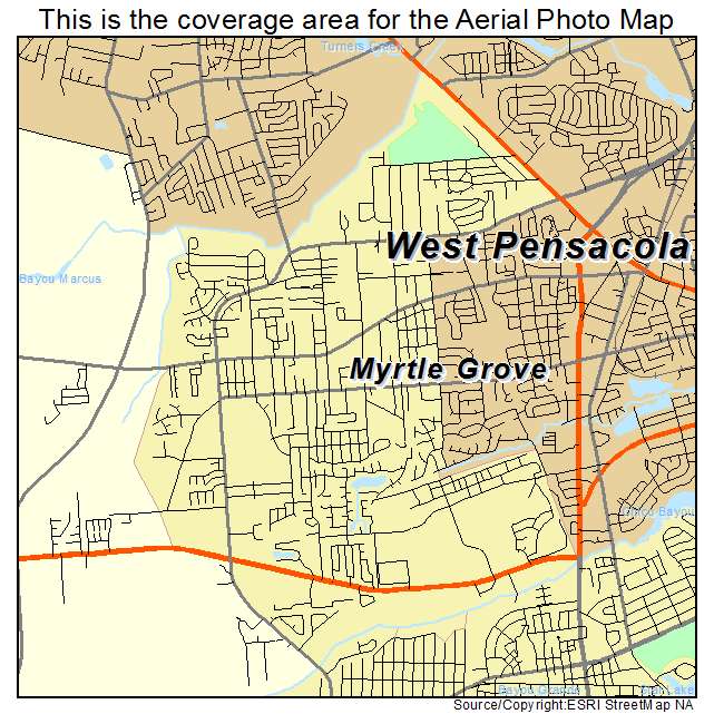 Myrtle Grove, FL location map 