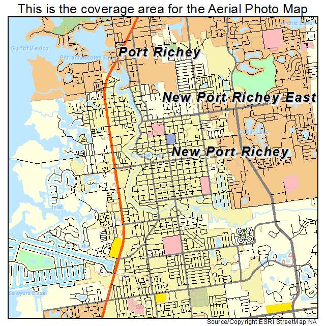 New Port Richey, FL location map 