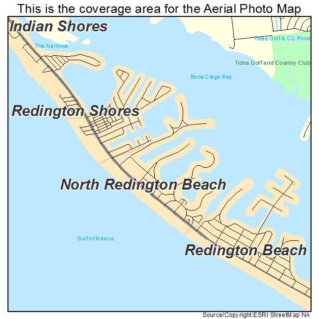 Aerial Photography Map of North Redington Beach, FL Florida