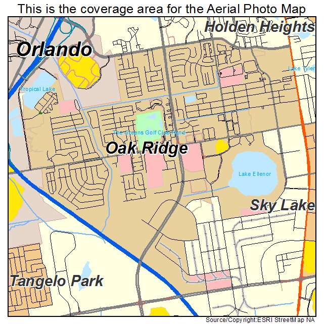 Oak Ridge, FL location map 