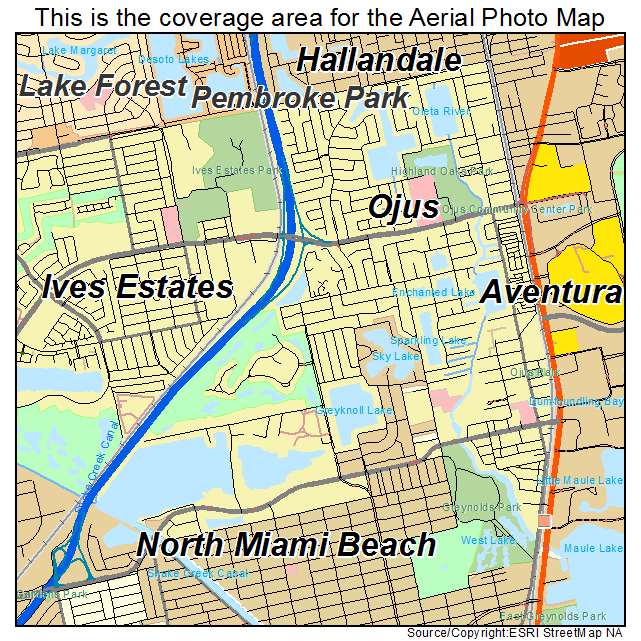Ojus, FL location map 